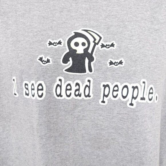 Vintage I See Dead People T Shirt Mens Size XL Gray Y2K Glow In The Dark - Picture 2 of 7